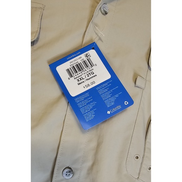 NWT Columbia Men's PFG Bahama II L/S Shirt Omnishade 2XL UPF 50 - Picture 9 of 9